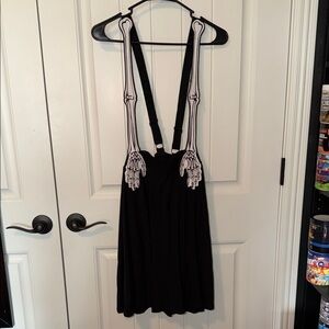 Black Skeleton Suspender Dress